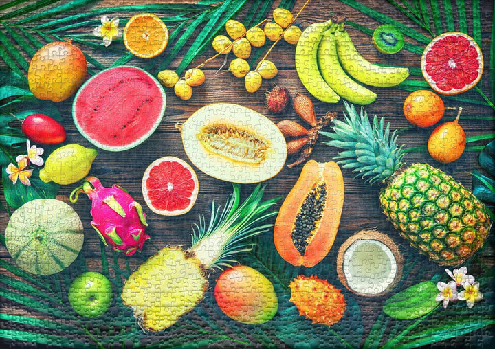 Ulmer Puzzleschmiede - Puzzle „Bunte Obst-Kiste“ - Klassisches 1000 Teile Puzzle zum Thema Essen – F