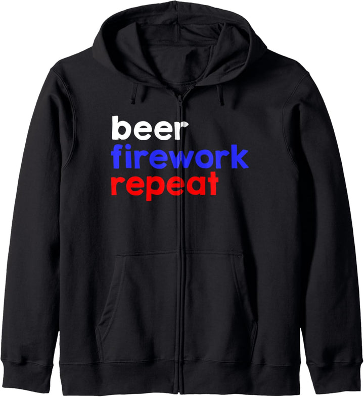 Beer Firework Repeat: Summer 4th July and New Year Kapuzenjacke