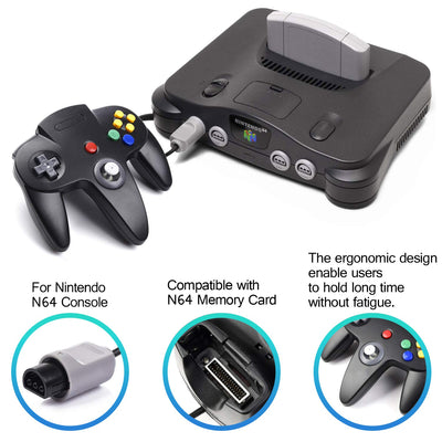 miadore 2X N64-Controller, klassischer kabelgebundener Gamecontroller für die Nintendo N64-Konsole (