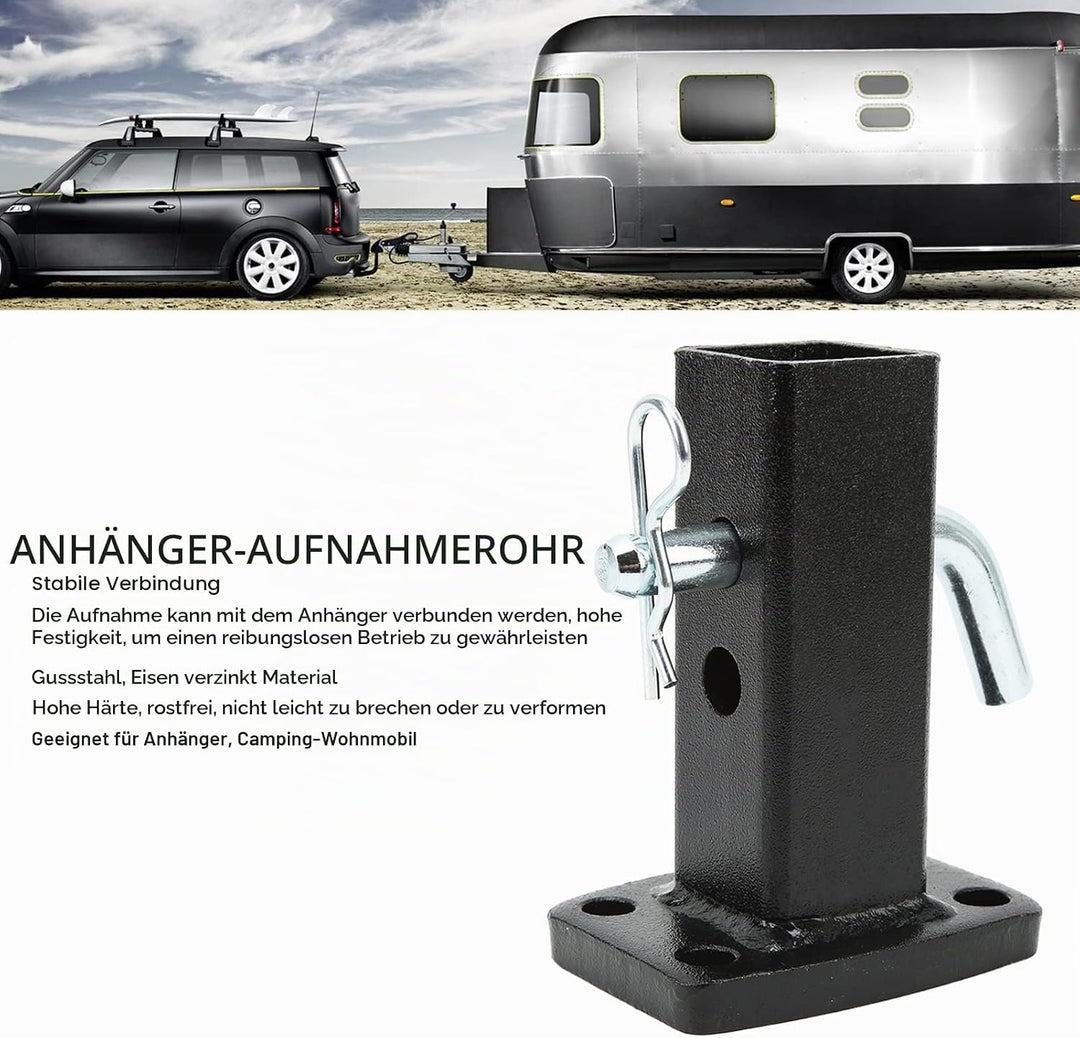 Hitch Receiver Adapter, Bumper Trailer Receiver Tube Rust Proof Strong Strength Sprayed Plastic Surf