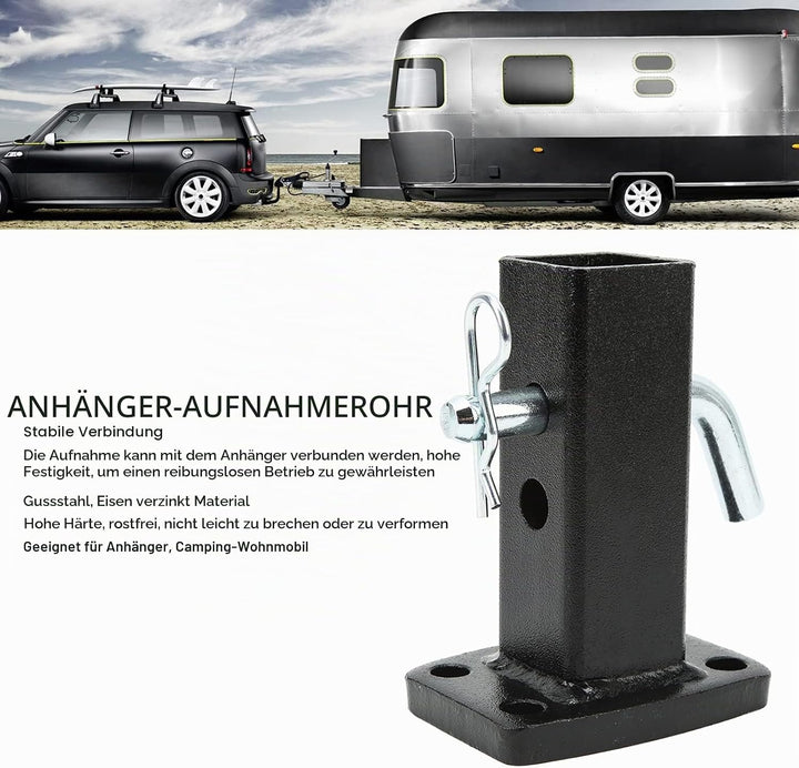 Hitch Receiver Adapter, Bumper Trailer Receiver Tube Rust Proof Strong Strength Sprayed Plastic Surf