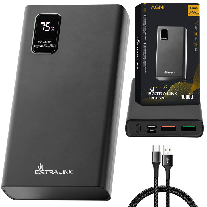 Powerbank 10000mAh Powerbank Schnellladefunktion bis zu 22,5W Power Bank USB C Robustes Gehäuse Lith