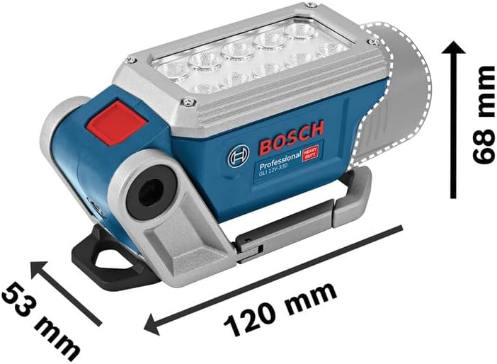 Bosch Professional 12V System Akku LED-Lampe GLI 12V-330 (330 Lumen, Betriebszeit: 180 min/Ah, ohne