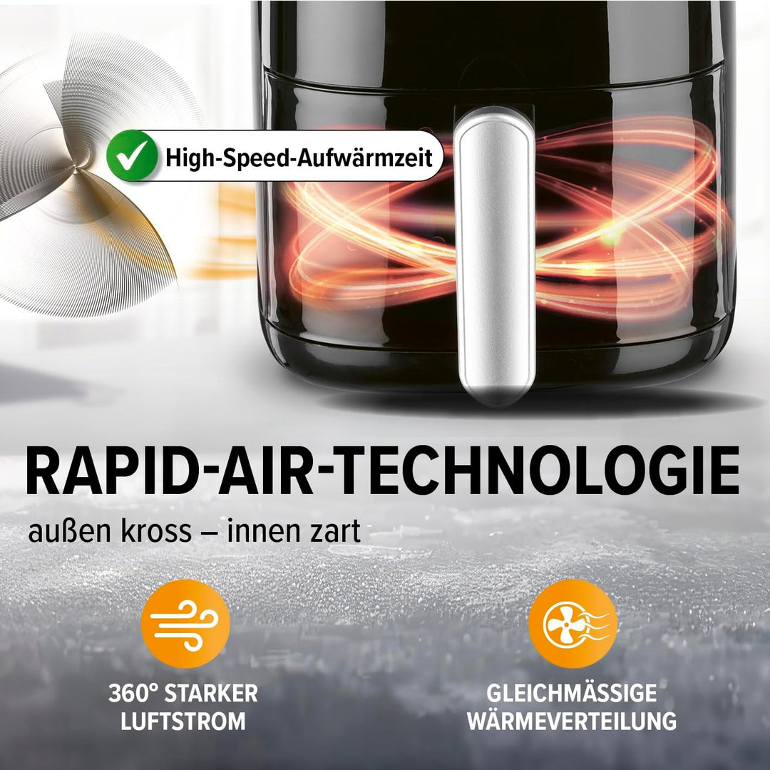 GOURMETmaxx Heissluftfritteuse 3,1L | Airfryer mit 60 Minuten Timer und 6 Funktionen inkl. Auftauen