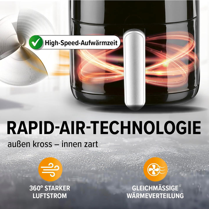 GOURMETmaxx Heissluftfritteuse 3,1L | Airfryer mit 60 Minuten Timer und 6 Funktionen inkl. Auftauen