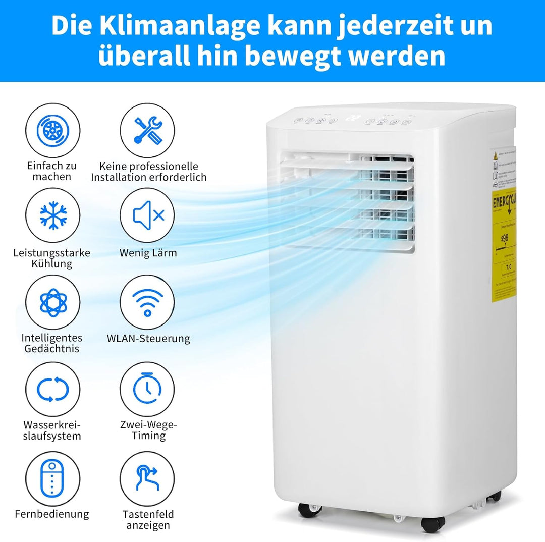 LEADZM Mobile Klimagerät klimaanlage,10000 BTU 1120W, Raumgrösse bis 32㎡,Air Conditioner mit Ablufts