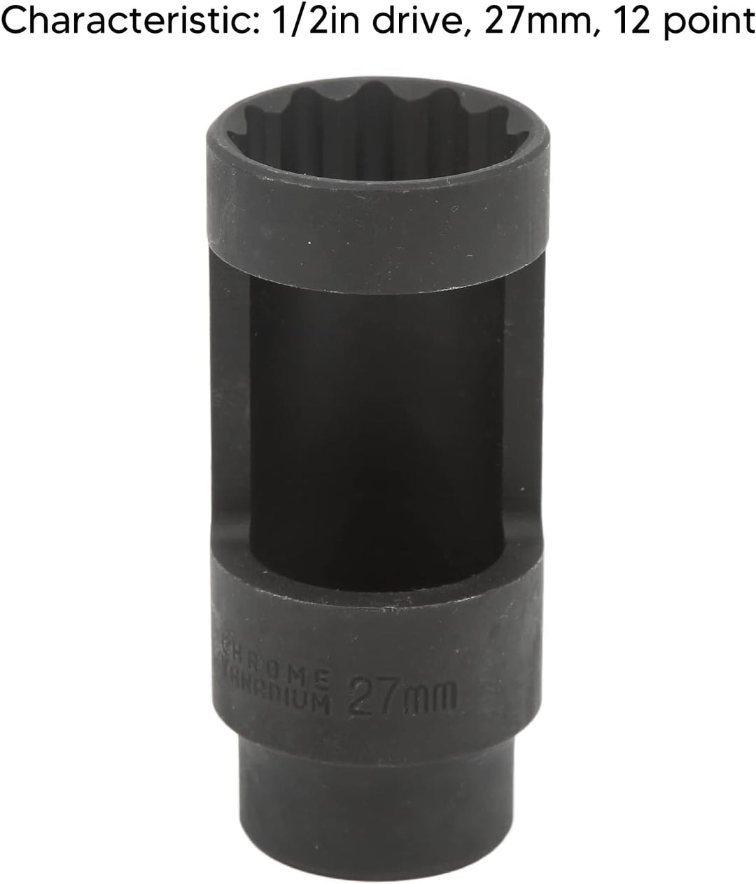 Einspritzdüsen-Entfernungswerkzeug, Einspritzdüsen-Stecknuss, 1/2-Zoll-Antrieb, 27 Mm, 12-kant, Chro