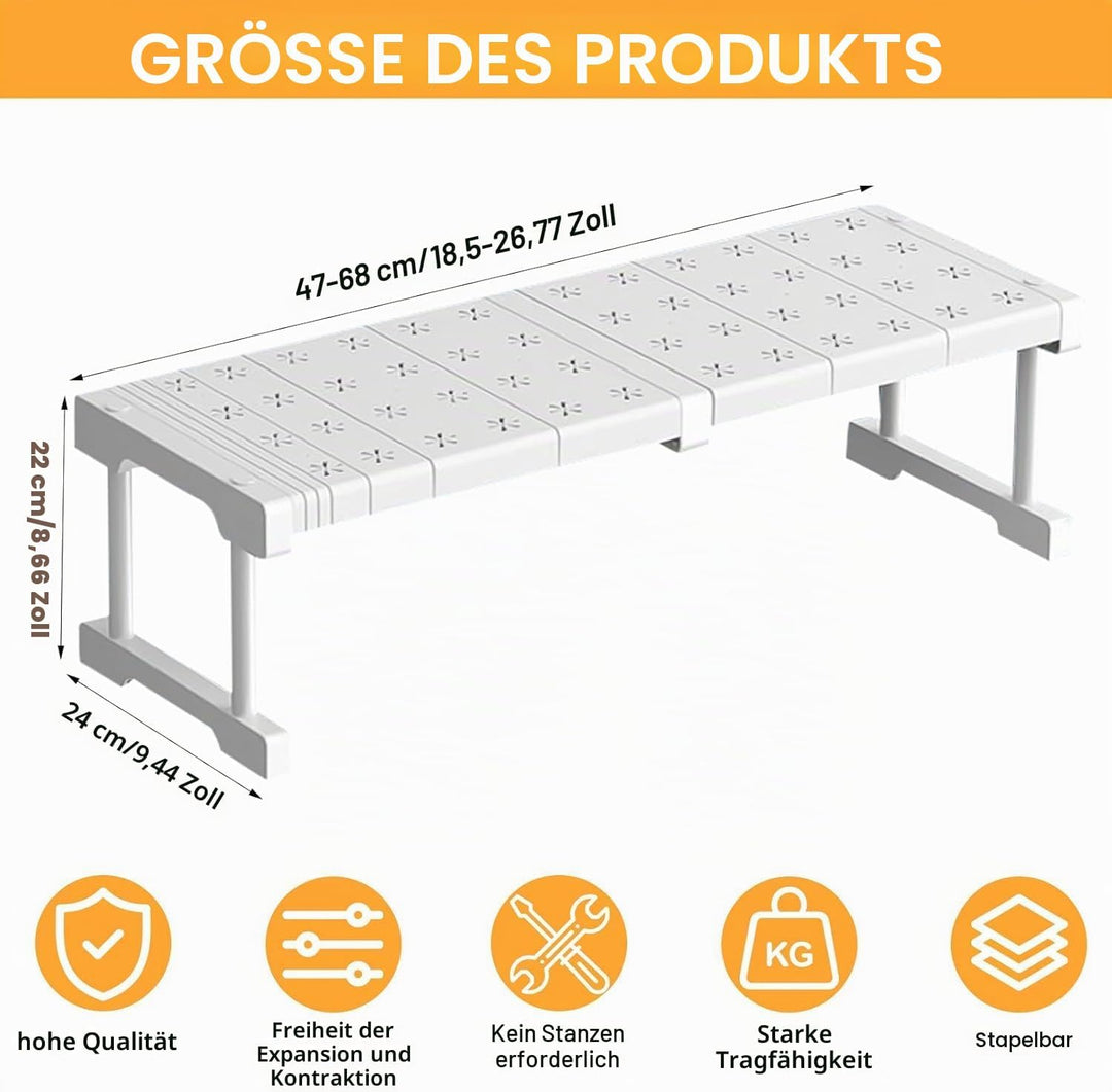 Verstellbare Einlegeboden Schrank, Erweiterbares Schrankeinsatz, Einlegeböden für Schränke, Ohne Boh