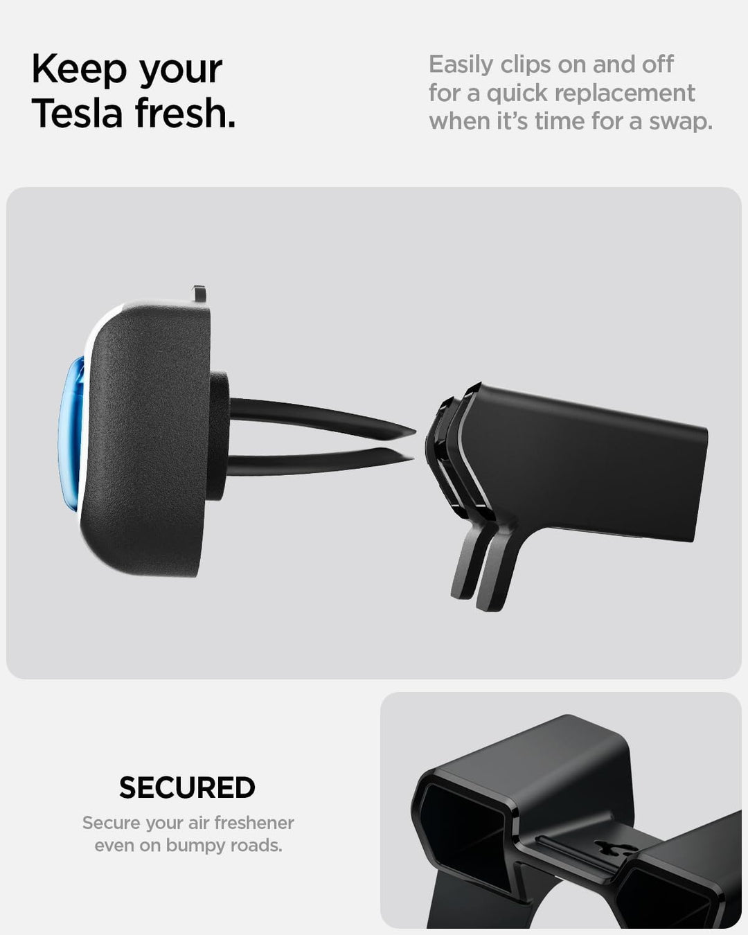 Spigen Tesla Model Y 2026 Juniper Model 3 2026 Highland Lufterfrischer Adapter【2 Stück】Lüftungsschli