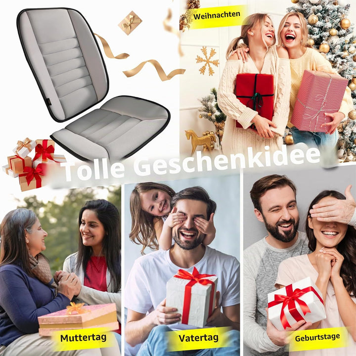 kingphenix Autositzkissen mit Rückenstützkissen: Verbessertes Komfort-Memory-Schaum-Design zur Schme