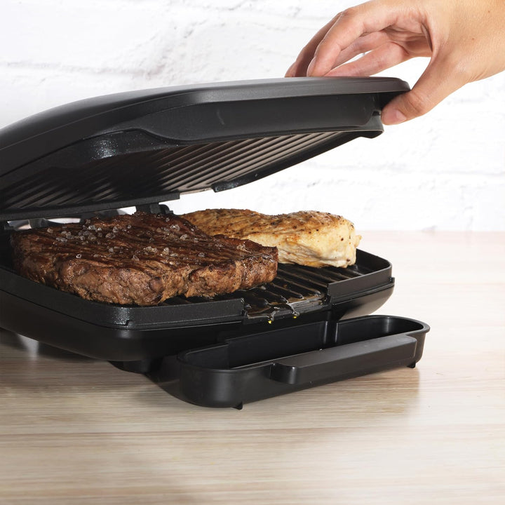 Petra PT4366MBLKVDE Antihaft Gesundheitsgrill - Panini Press mit abnehmbarer Tropfschale, Smartstone