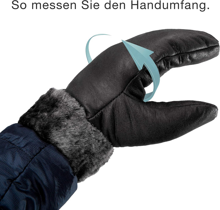 Werner Christ Lammfell Fäustlinge warme, Lange Unisex Fausthandschuhe aus echtem Fell, Winter-Handsc