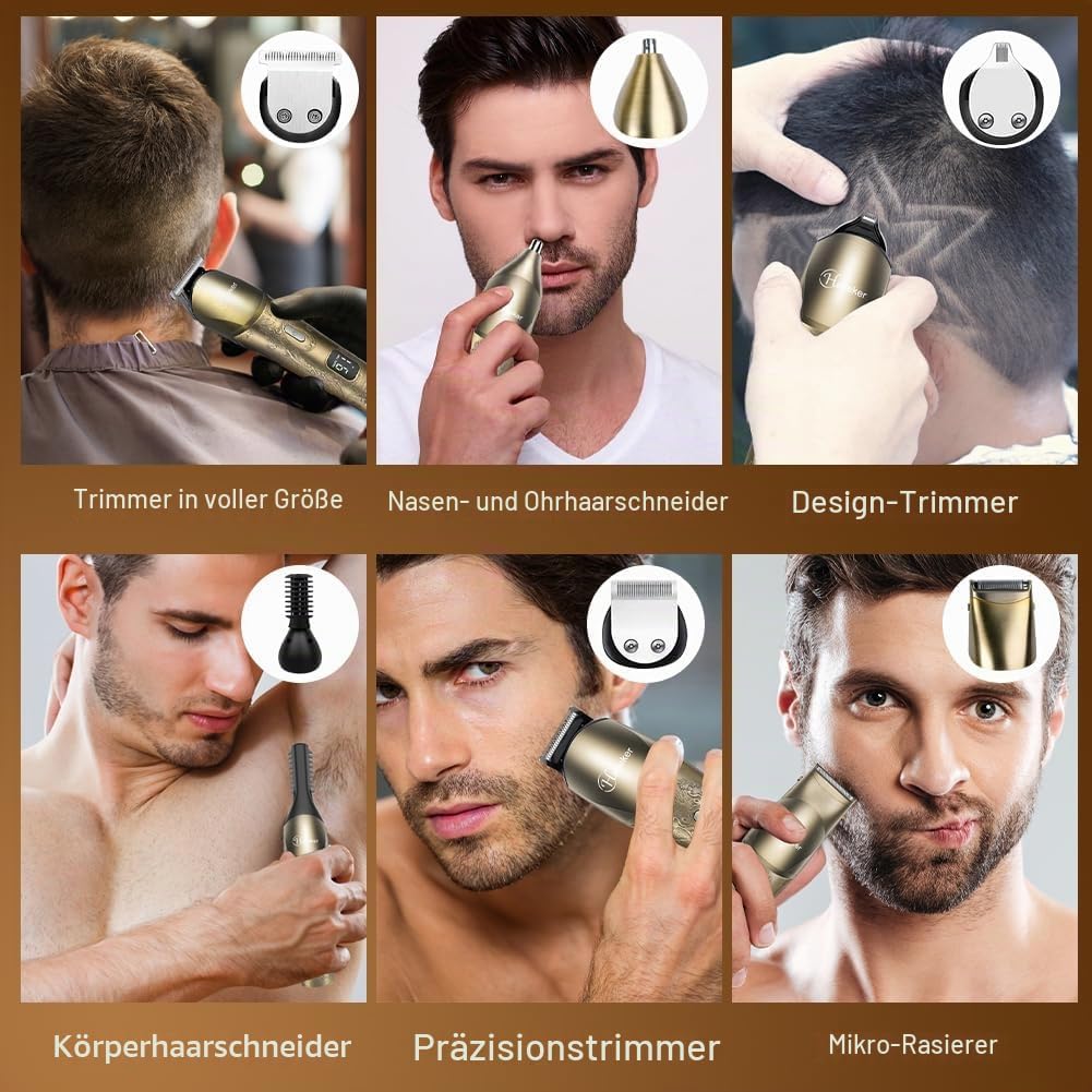 Hatteker Profi Haarschneidemaschine Herren Bartschneider Barttrimmer Haarschneider Haartrimmer Rasie