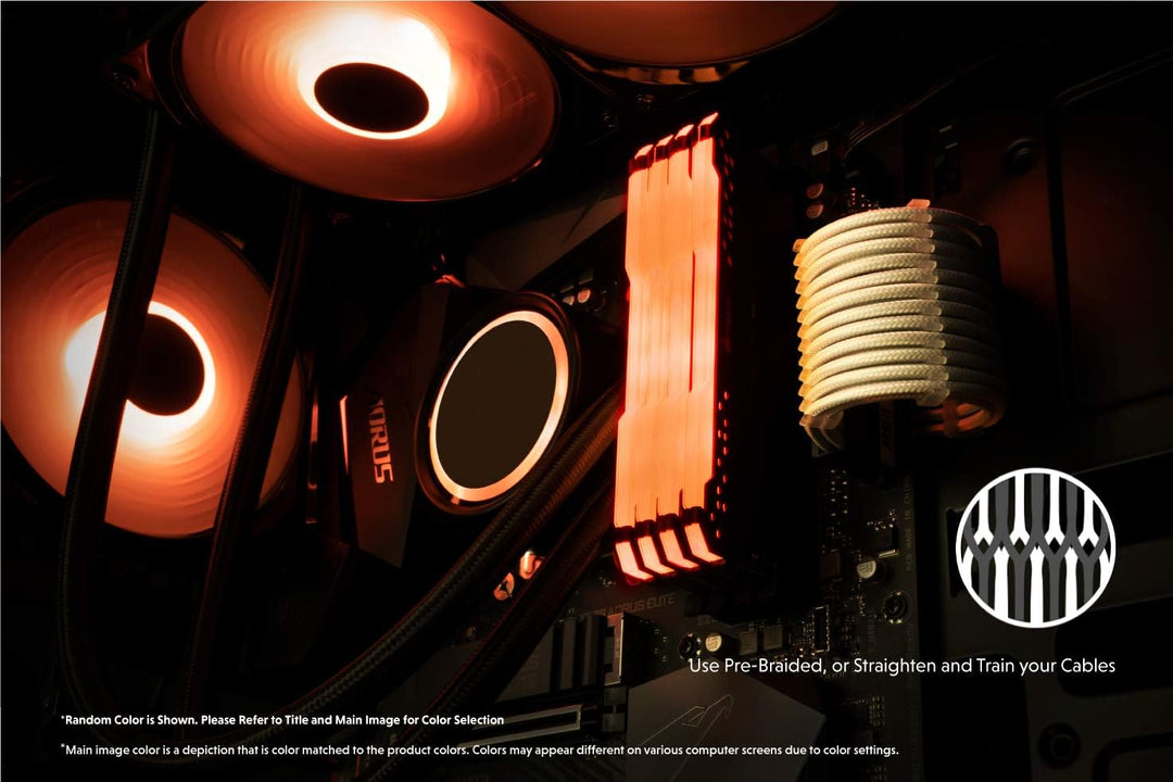 LINKUP - AVA 30cm PSU Kabelverlängerung Ummantelt GPU Nach Mass PC Stromversorgung mit Kamm-Kit┃1x 2