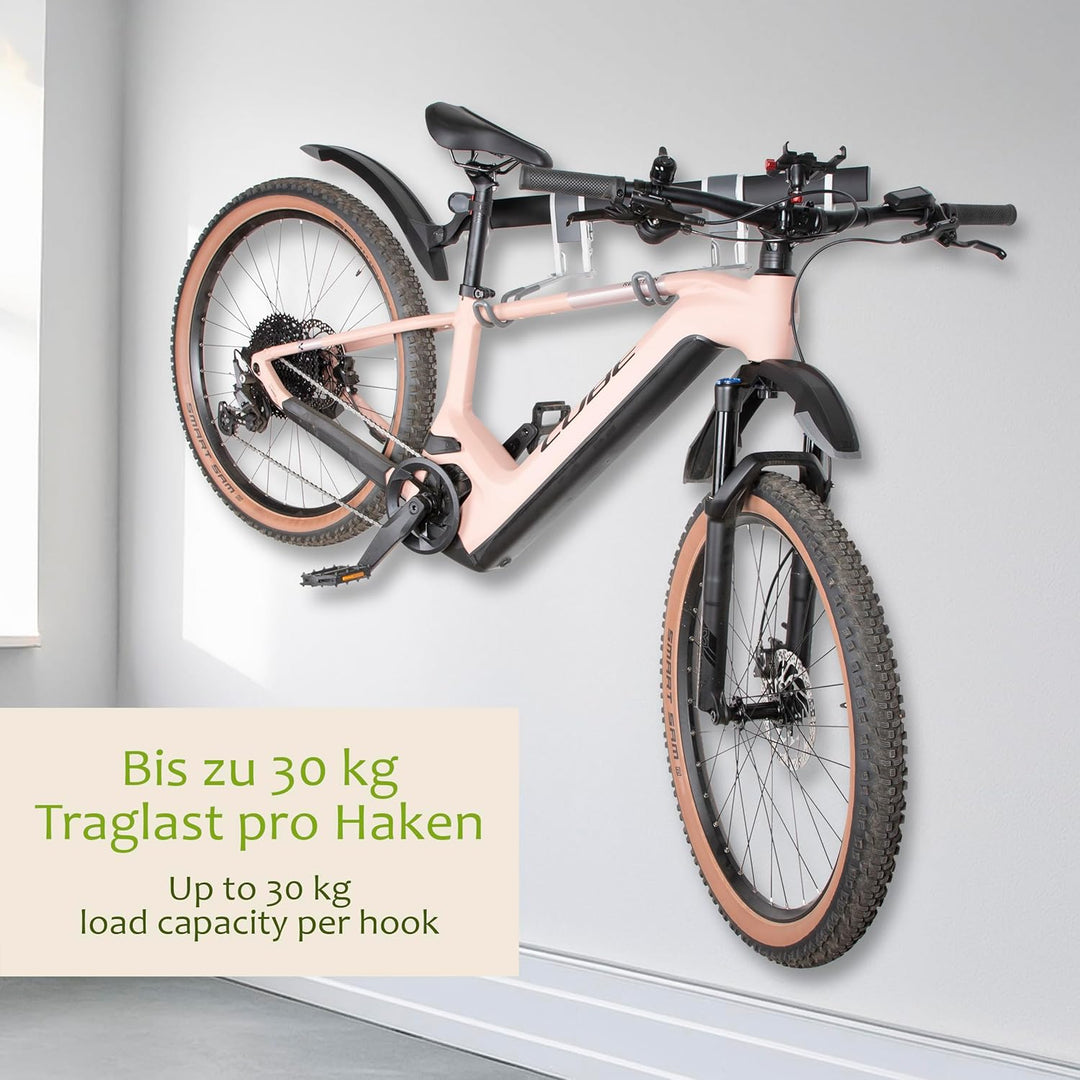 ONVAYA® Fahrrad-Wandhalterung | Horizontale Halterung für ein Fahrrad | Mit Klick-System | Haken für