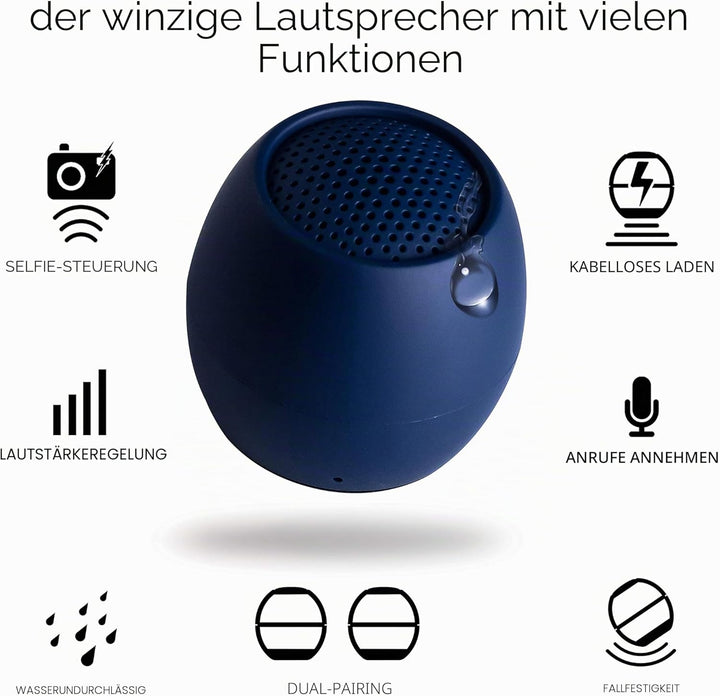 Boompods Zero Mini Bluetooth Lautsprecher - tragbarer Outdoor Lautsprecher, IPX6 Wasserschutz & 5 St