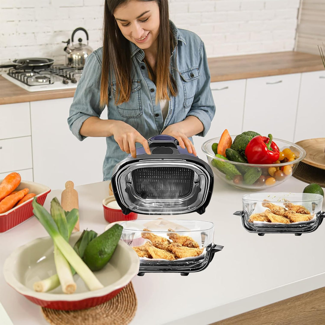 Airfryer Zubehör für Ninja CRISPi FN101EU Airfryer 2 Stück Silikonform+ Spritzschutz + Silikonmatten
