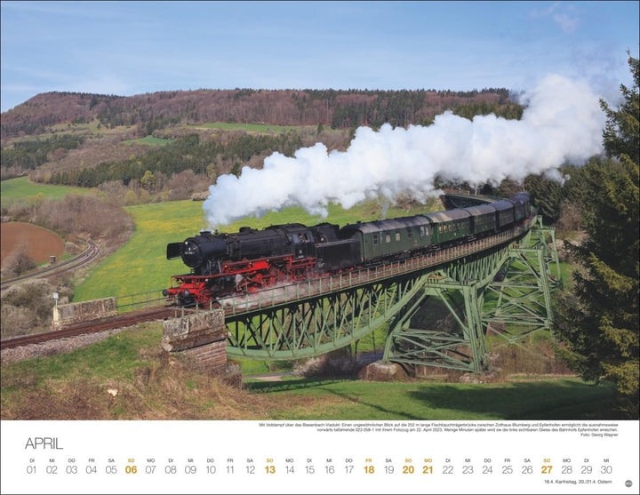 Feurige Dampfloks Posterkalender 2025: Besonderer Wandkalender mit 12 traumhaften Fotos von kraftvol
