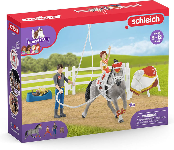 Schleich 42443 Horse Club Mia's vaulting set, 6.6 x 24.5 x 19 cm Single Standardverpackung, Single S