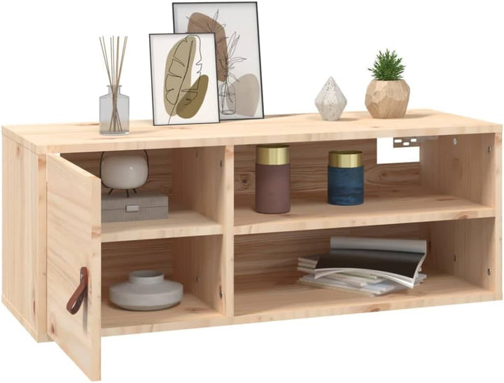 80x30x30 cm Wandschrank TV Schrank mit 2 Offene Fächer Hängeschrank TV Board Hängend Bücherregal Lag