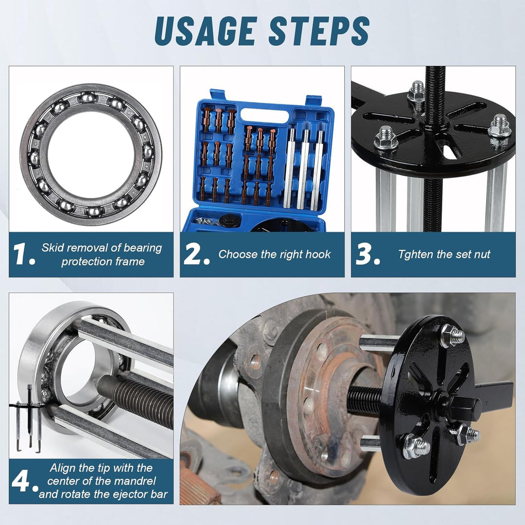 21 in 1 Lagerabzieher Set, Innenlager Abzieher mit 6 Grössen Abzieherkopf, Kugellager Abzieher mit A