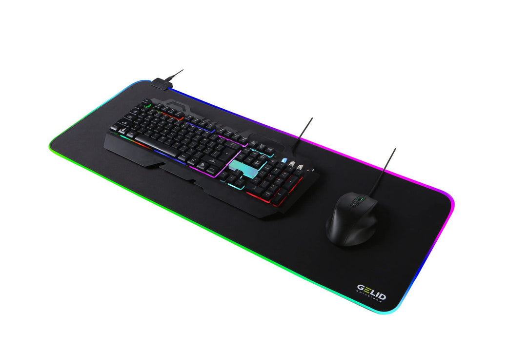 Gelid Solutions Nova Mauspad XL - Gaming Mousepad mit LED Beleuchtung - Schreibtischunterlage - Gros