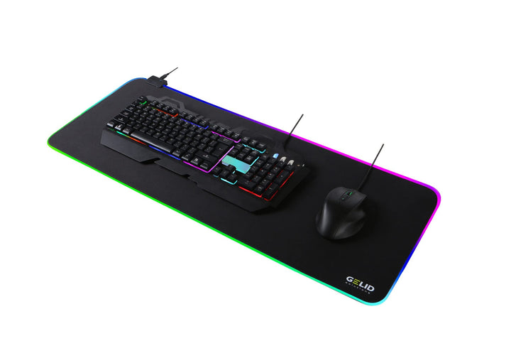 Gelid Solutions Nova Mauspad XL - Gaming Mousepad mit LED Beleuchtung - Schreibtischunterlage - Gros