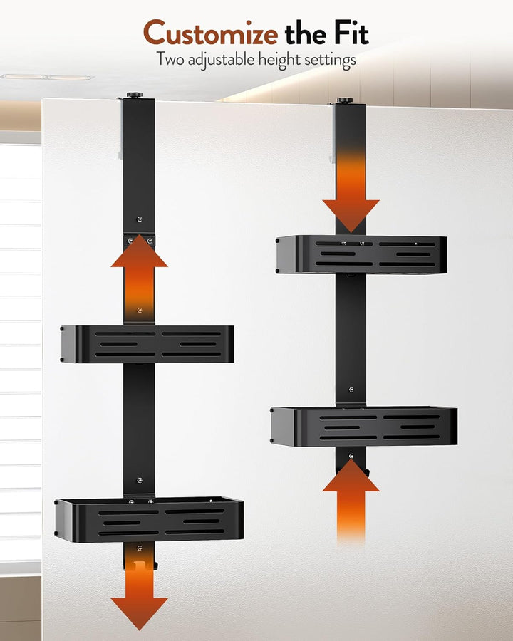 Orimade Duschablage zum Hänge Aluminium-Duschregal zum Hängen, Verstellbare Duschkorb ohne Bohren,2