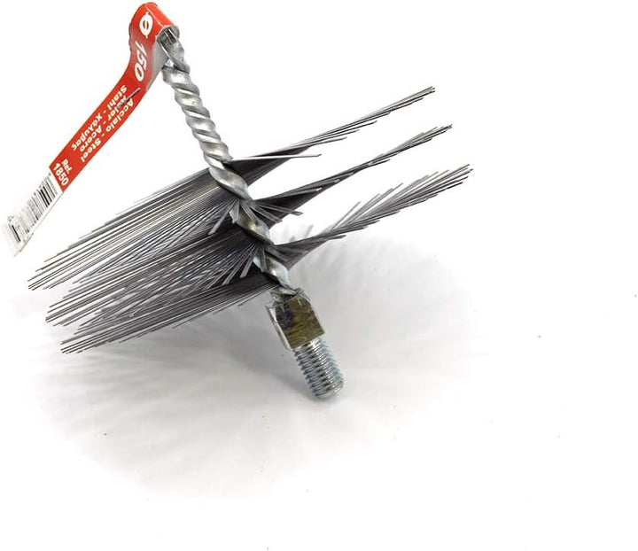 PYRO FEU 862595 Igel, Schornsteinfegerkopf, Stahl, 150 mm, metrisches Gewinde 12, Grau, 150 mm