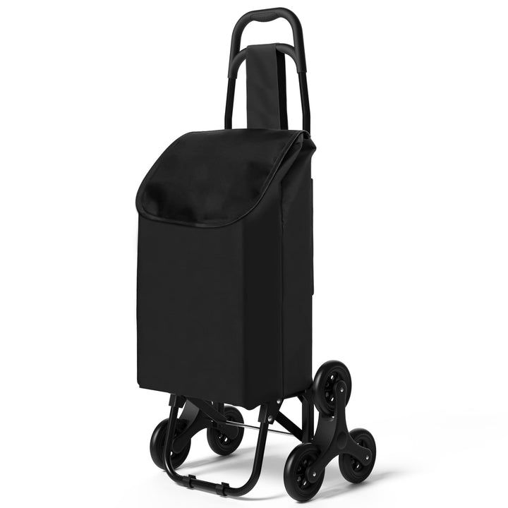 VOUNOT Einkaufstrolley Klappbar Treppensteiger, 3 Räder Einkaufswagen Faltbar, Einkaufsroller Trolly