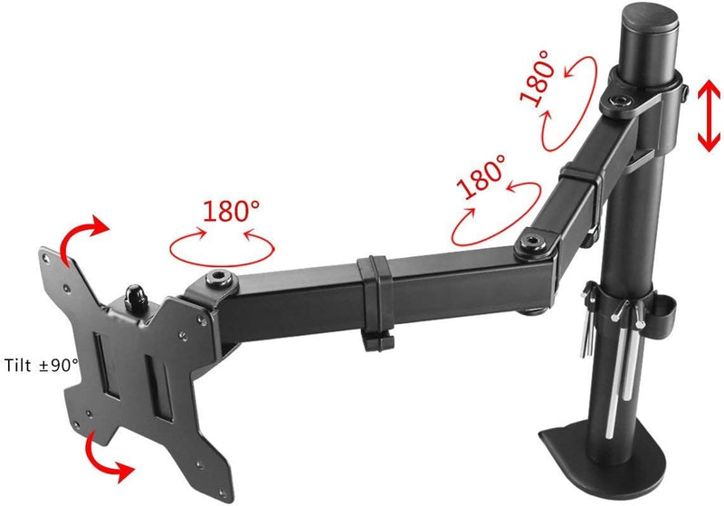 suptek Monitor Arm mit Laptop Halterung Volleinstellbar für 13"-27" Bildschirme Volleinstellbar (40c