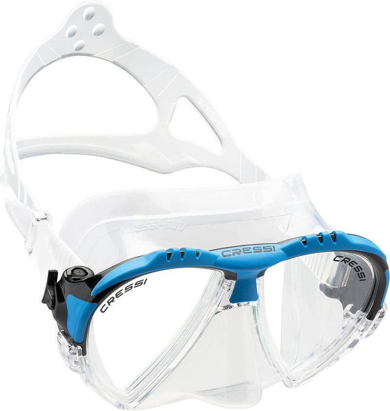 Cressi Matrix Tauchen Schnorcheln Maske Transparent/Blau Einheitsgrösse Single, Transparent/Blau Ein