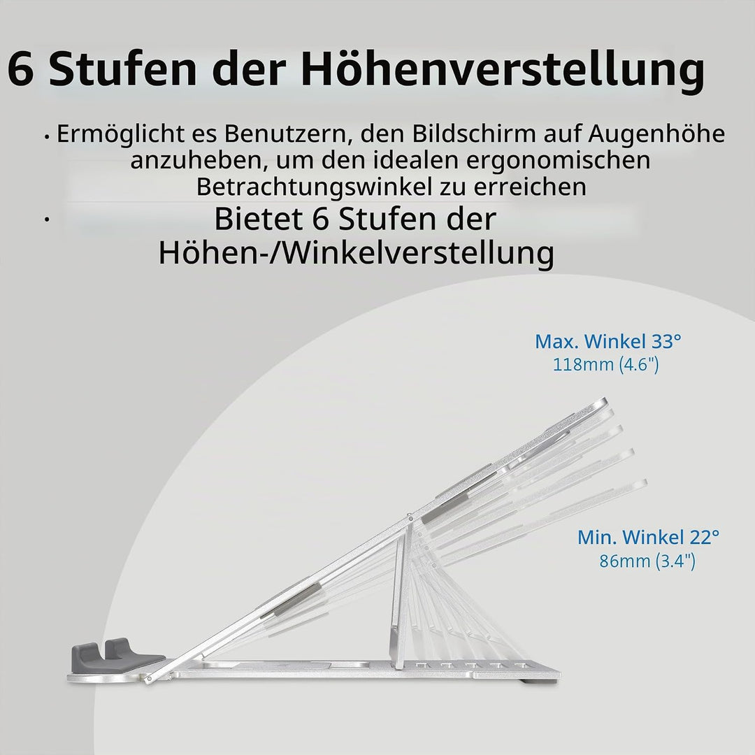 Kensington Easy Riser Laptopständer, höhenverstellbar und faltbarer Notebookständer aus Aluminium, f