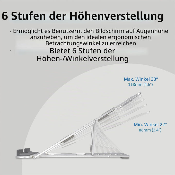 Kensington Easy Riser Laptopständer, höhenverstellbar und faltbarer Notebookständer aus Aluminium, f