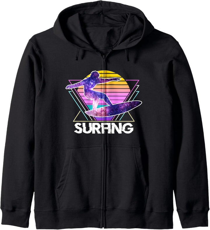 Surfsport Retro Vintage Vaporwave 90er Surfer Kapuzenjacke