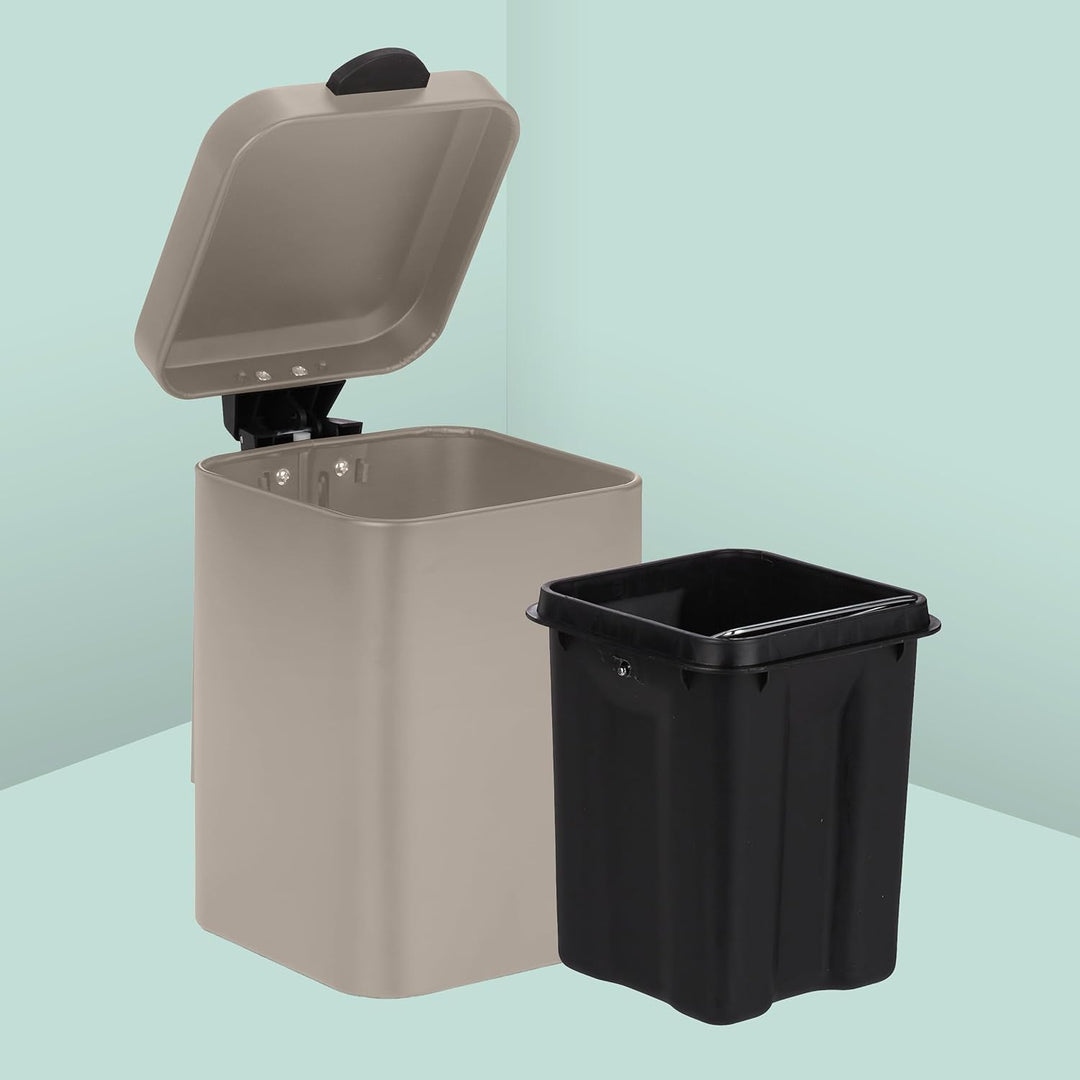 Relaxdays Kosmetikeimer Wandmontage, 3 l, Absenkautomatik, entnehmbarer Inneneimer, Bad Mülleimer, E
