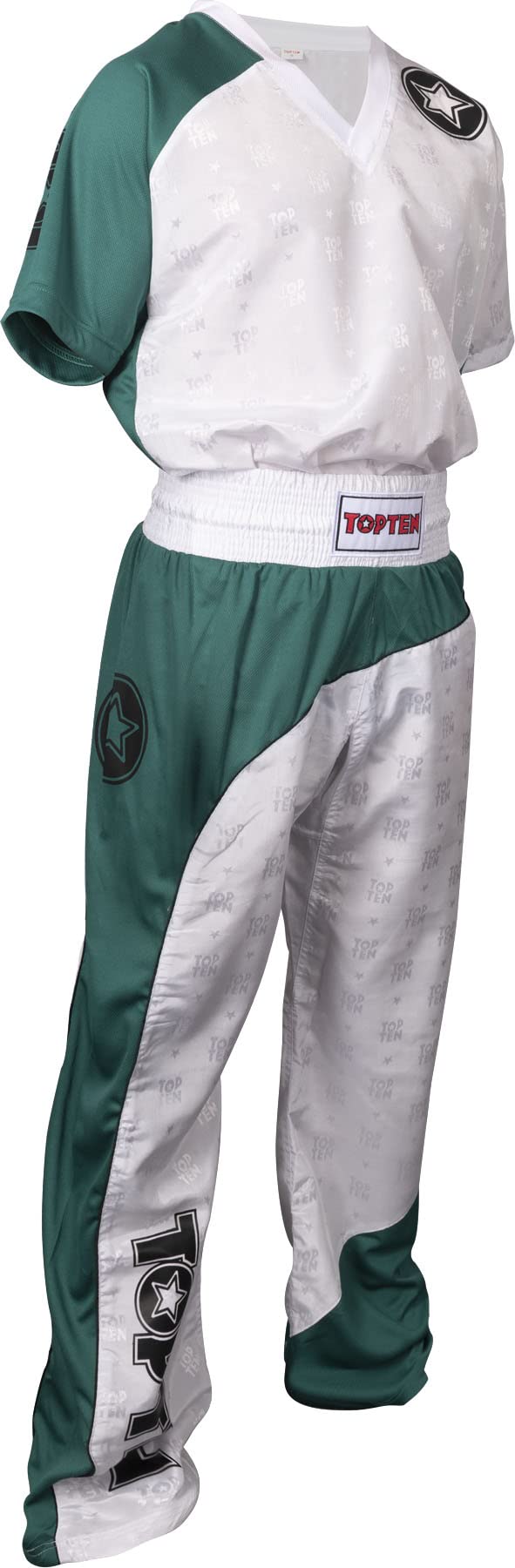 TopTen Kickboxuniform „Bow“ Weiss - Petrol - Schwarz S, Weiss - Petrol - Schwarz S