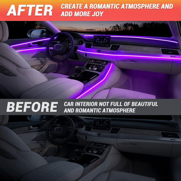 LED Innenbeleuchtung Auto,8M/6 in 1 RGB Auto Innenraumbeleuchtung,12V Led Atmosphäre Licht Auto,App