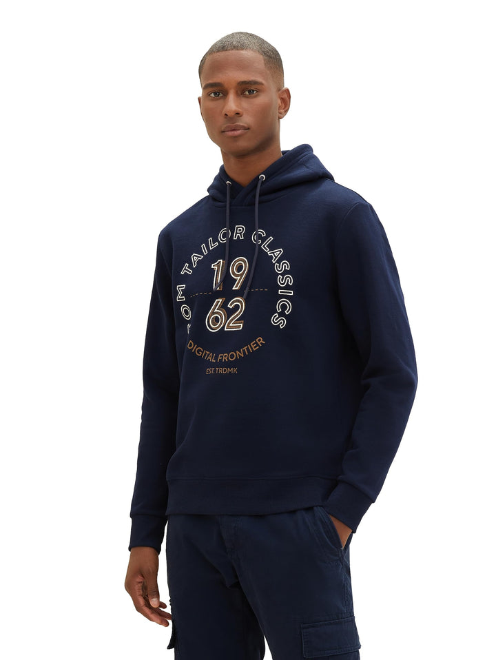TOM TAILOR Herren Hoodie Sweatshirt mit Print S 10668 - Sky Captain Blue, S 10668 - Sky Captain Blue