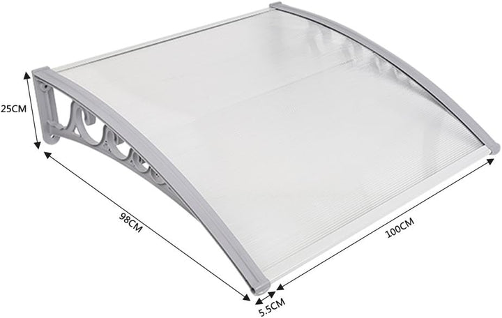 Vordach für Haustür, Überdachung Haustür aus Aluminium und Kompletten Polycarbonat-Hohlkammerplatte,