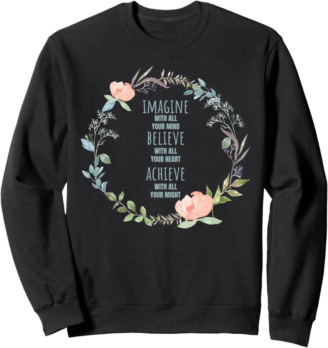 Niedlicher Blumenkranz für Damen, mit Blumenmuster Sweatshirt
