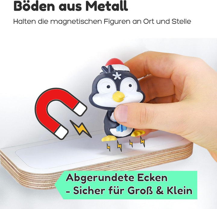 stadtecken Holzregal für Musikbox I Geeignet für die Toniebox und ca. 50 Tonies I Perfekte Tonie Auf