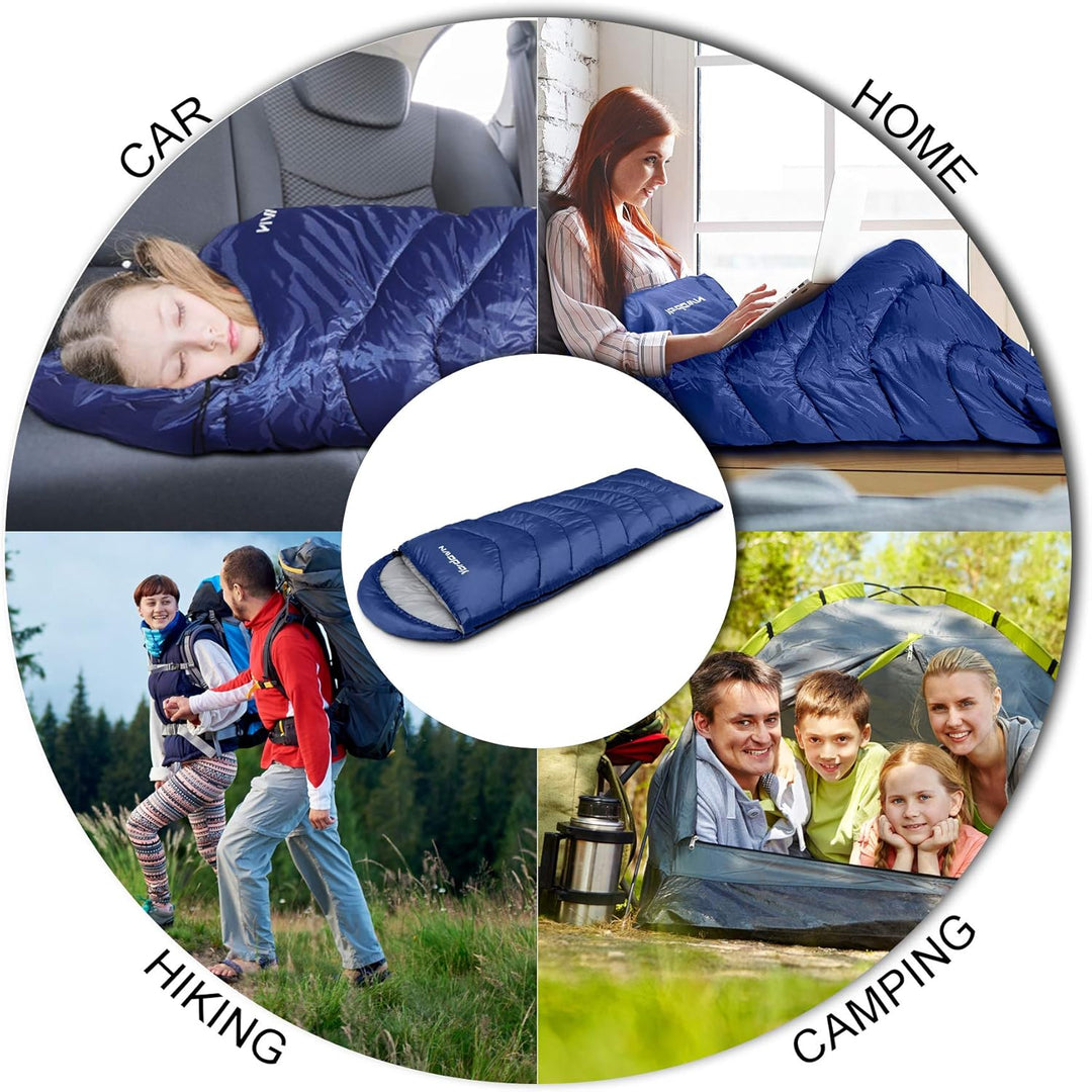 Schlafsack Outdoor Camping für Erwachsene Kinder, Schlafsäcke Sommer Winter 3-4 Jahreszeiten, Decken