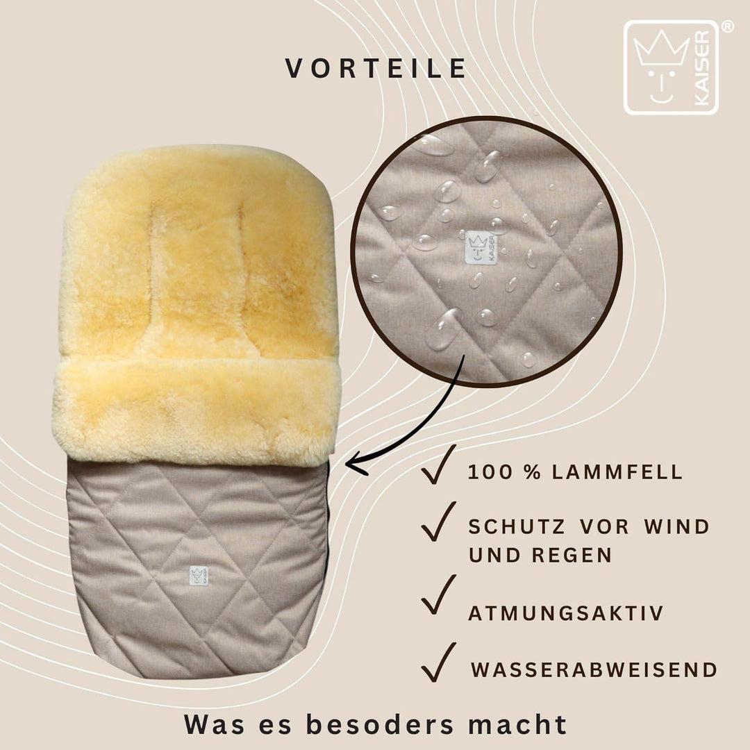 Kaiser Coosy Lammfell Kinderwagen Fusssack, 85 x 45 cm, Universal Passform (ginger), ginger