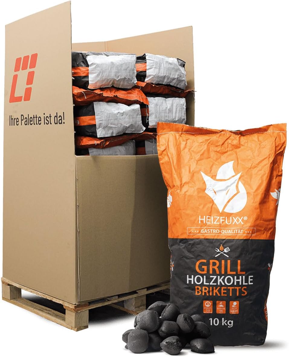 HEIZFUXX Grillholzkohlebriketts Kohle Hartholz BBQ Gastro Restaurant Grill Smoker Steakhouse Brikett