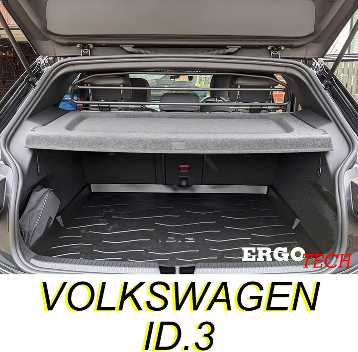 ERGOTECH Trenngitter Hundegitter kompatibel mit Volkswagen ID.3, RDA65HBG-2HXXS8, für Hunde und Gepä