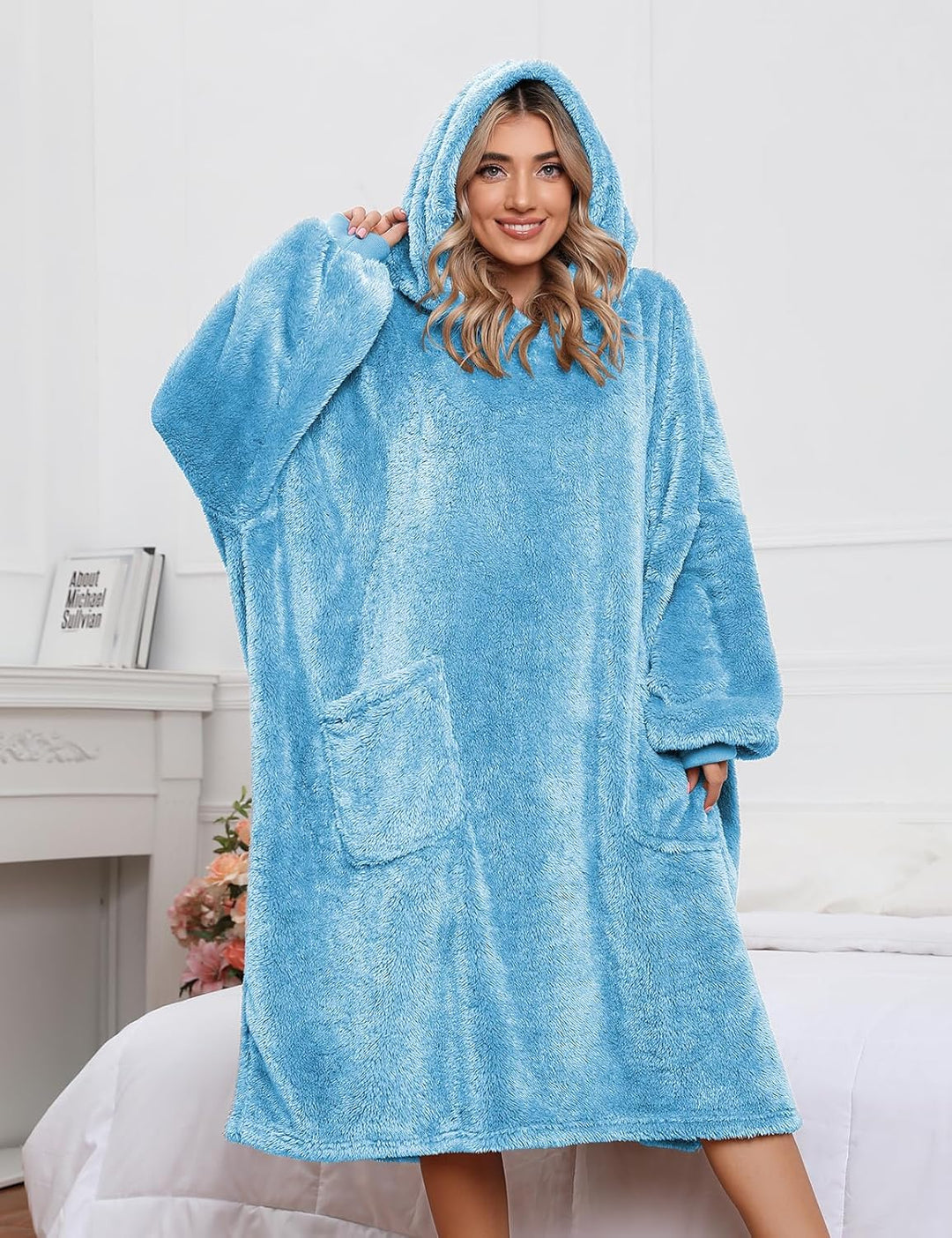 UMIPUBO Hoodie Decke Damen Oversize Sherpa Deckenpullover Blanket Hoodie Warm Winterpullover Decken