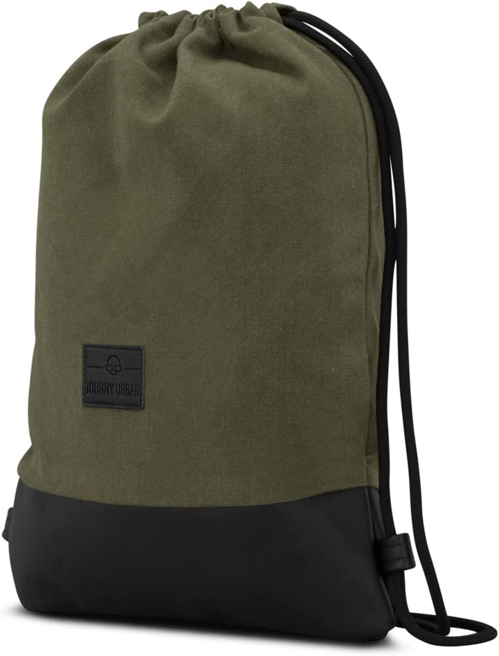 Johnny Urban Turnbeutel Damen &amp; Herren Grün Schwarz - Luke - Beutel Rucksack mit Kordelzug - Baumwol