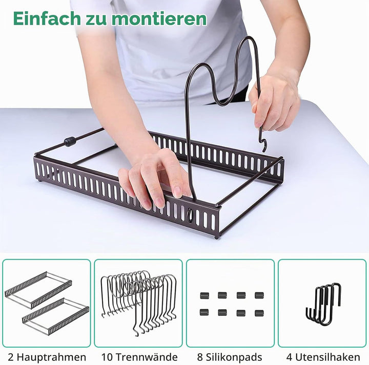 Puricon Deckel und Pfannenhalter Topfdeckelhalter Pfannen Aufbewahrung Topf Organizer Pan Rack für K