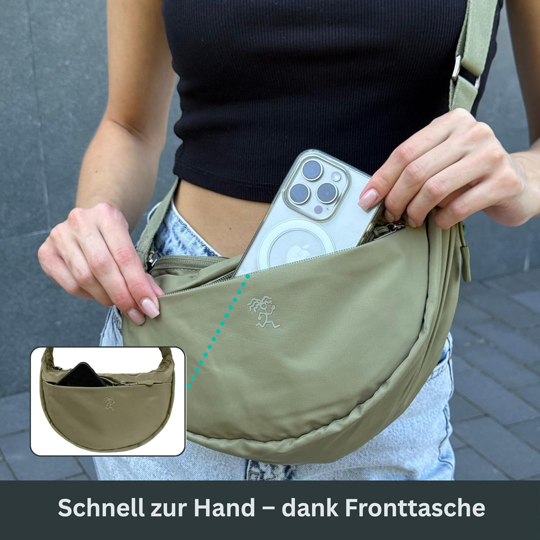 FUCHS & REBELL® Moon Bag BELA - Smart & Nachhaltig – Fahrrad Crossbody Tasche mit 3-Punkt-Gurt-Syste